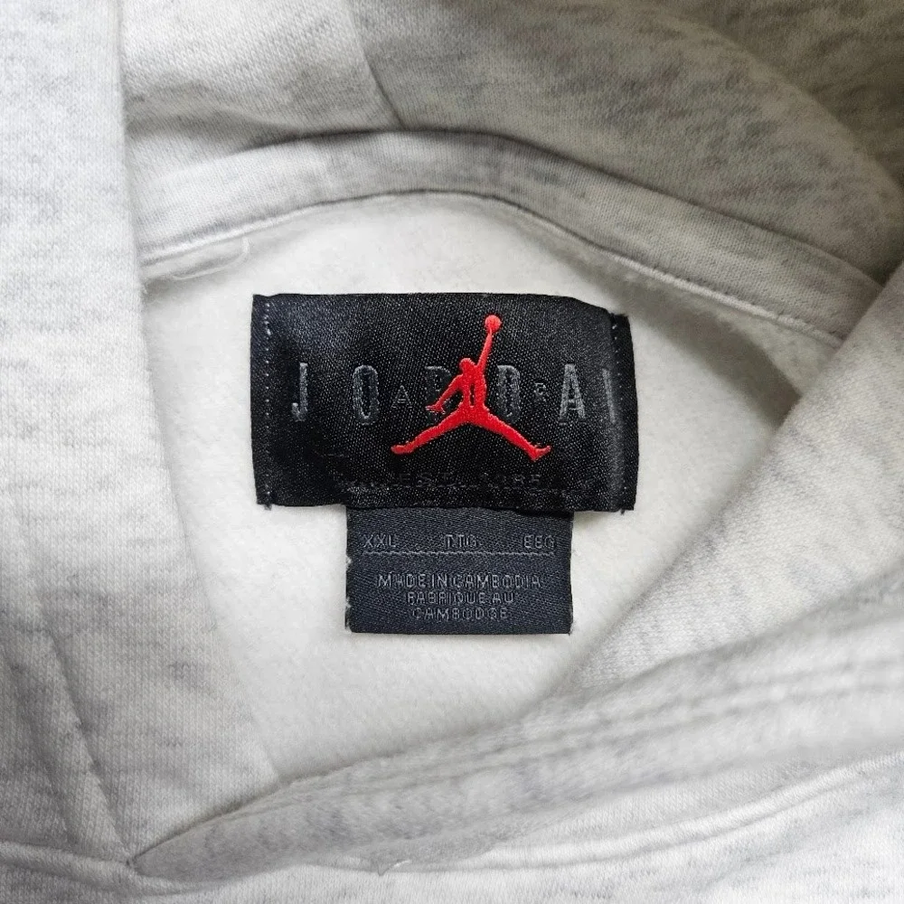 Jordan Hoodie Mens 2XL Grey Jumpman Embroidered Fleece Pullover IB9097-051